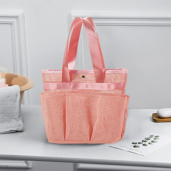 Mesh Shower Storage Organizer | Waterproof Bathroom Caddy with Reinforced Handle | Multi-Purpose Travel Toiletry Bag | 35x25x14cm