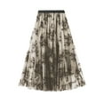 thumbnail image 1 of Mesh Skirts for Women Layered Tulle Skirt Maxi Party Summer Casual Swing Skirts Floral Embroidery Long Skirt High Waist Elegant A-Line Skirts, 1 of 7