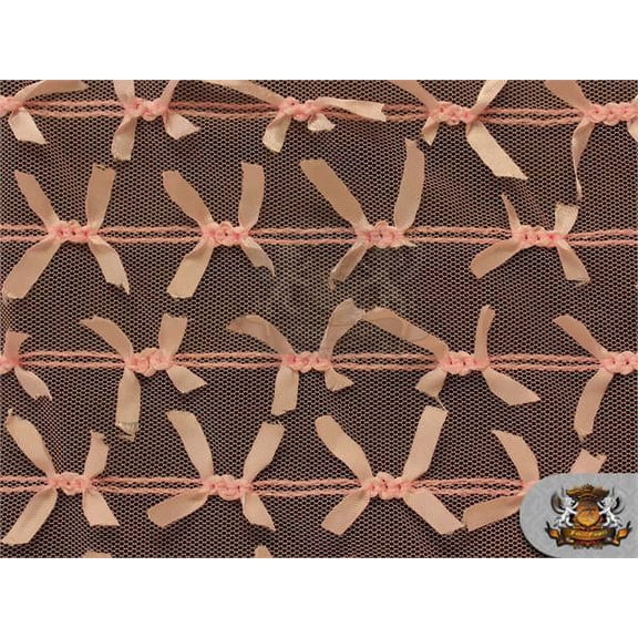 Mesh Snow Ribbon Fabric BABY PINK / 55" Wide / Sold by the yard
