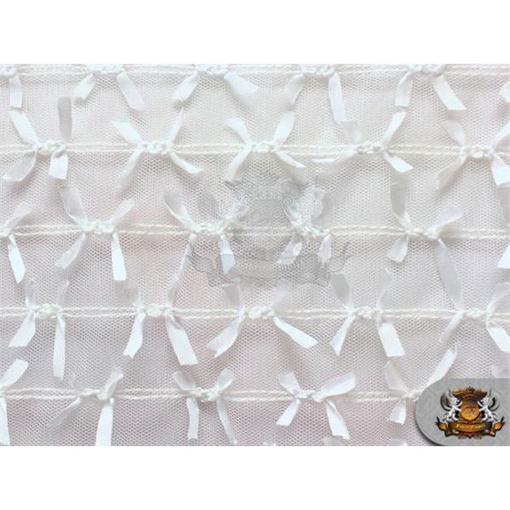 Mesh Snow Ribbon Fabric WHITE / 55" Wide / Sold by the yard