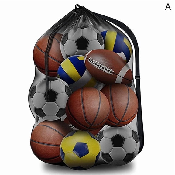 Mesh Soccer Ball Bag Extra Large Drawstring Storage Bag Volleyball Football Pack