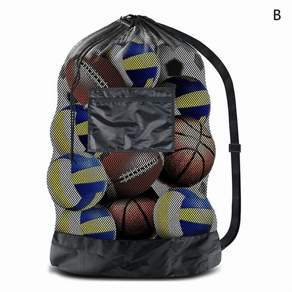 Mesh Soccer Ball Bag Extra Large Drawstring Storage Bag Volleyball Football Pack