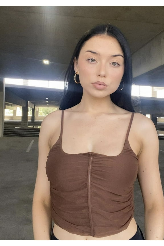 Mesh Spaghetti Crop Top