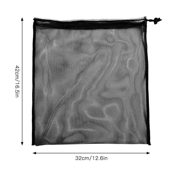 Mesh Sports Equipment Bag Drawstring Storage Sack for Tennis Squash Balls Shoes (12.6 x 16.5 inches / 32 x 42 cm)