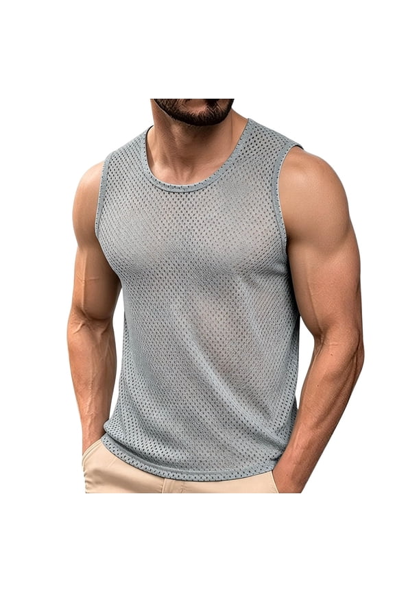 Mesh Sports Tank Top Mesh Quick Dry Breathable Sleeveless Undershirts Summer Comfy Workout Tees