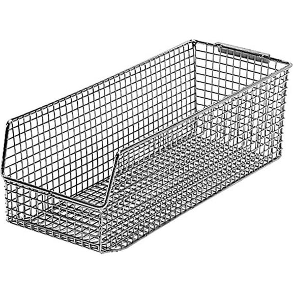 Quantum Storage Systems B2777119 15 x 6 x 5 in. Wire Mesh Stack & Hang Bin - Chrome - Pack of 10