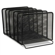 Mesh Stacking Sorter, 5 Sections, Letter To Legal Size Files, 8.25" X 14.38" X 7.88", Black | Bundle of 2 Each