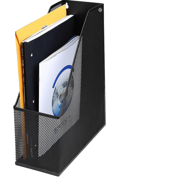 Mesh Steel Deluxe Magazine Rack, Extra Wide, Magazine File Holder - Silver