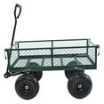 thumbnail image 1 of Mesh Steel Garden Cart 550 lbs, Folding Utility Wagon with 10 Inch Wheels, Green, 1 of 6