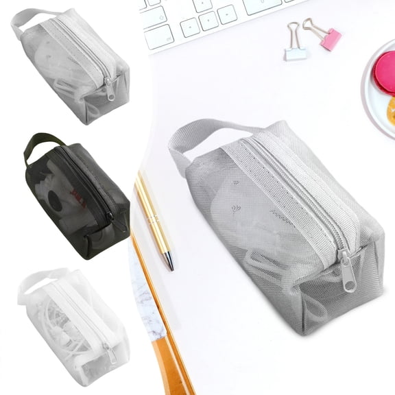 Mesh Storage Bag | Mini Zipper Pouch | Durable Nylon Mesh | Lightweight Tear-Resistant Organizer | Semi-Transparent Panel | Portable Case for Pencils, Coins, Cosmetics, Travel Toiletries | 1 Pack