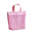 thumbnail image 1 of Mesh Storage Bag - Portable Zipper Tote for Travel & Daily Organizer - Handheld Breathable Toiletry Bag for Bathroom, Beach, Pool Pink, 1 of 7