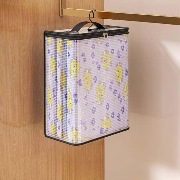 Mesh Storage Bag for Clothes, Four Piece Bedding Organizer for Closet, Dustproof Divider with Handle for Seasonal Storage, M