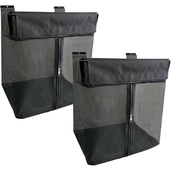 Mesh Storage Basket for Slatwall, Collapsible Slatwall Basket with Zipper, Hanging Slatwall Accessories, 2 Pack