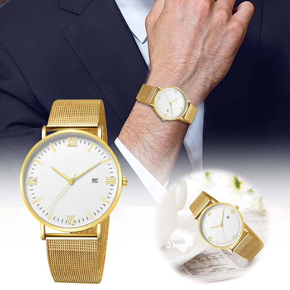 Mesh Strap Quartz Watch Men's Watch Unisex Fashion Quartz Watch Versatile Men's Daily Watch Stop Timer Wrist Watch for Mom Men Sports Watch Mens Durable Watch Watched Woman Gw-m5610-1 Vintage Watch