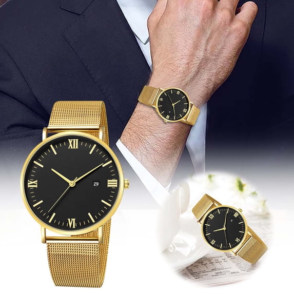 Mesh Strap Quartz Watch Men's Watch Unisex Fashion Quartz Watch Versatile Men's Daily Watch Stop Timer Wrist Watch for Mom Men Sports Watch Mens Durable Watch Watched Woman Gw-m5610-1 Vintage Watch