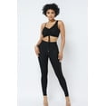 thumbnail image 1 of Mesh Strappy Adjustable Ruched Crop Top With Matching See Through Side Panel Leggings S, 1 of 7