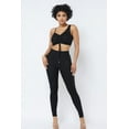 thumbnail image 1 of Mesh Strappy Adjustable Ruched Crop Top & See Through Side Panel Leggings, 1 of 5