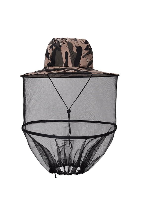 Mesh Sun Hat with Face Netting Anti-Gnat Fly Protection UPF 50+ for Outdoor Activities Adjustable Chin Strap Unisex
