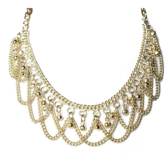 Mesh Swag Chain Necklace, Gold