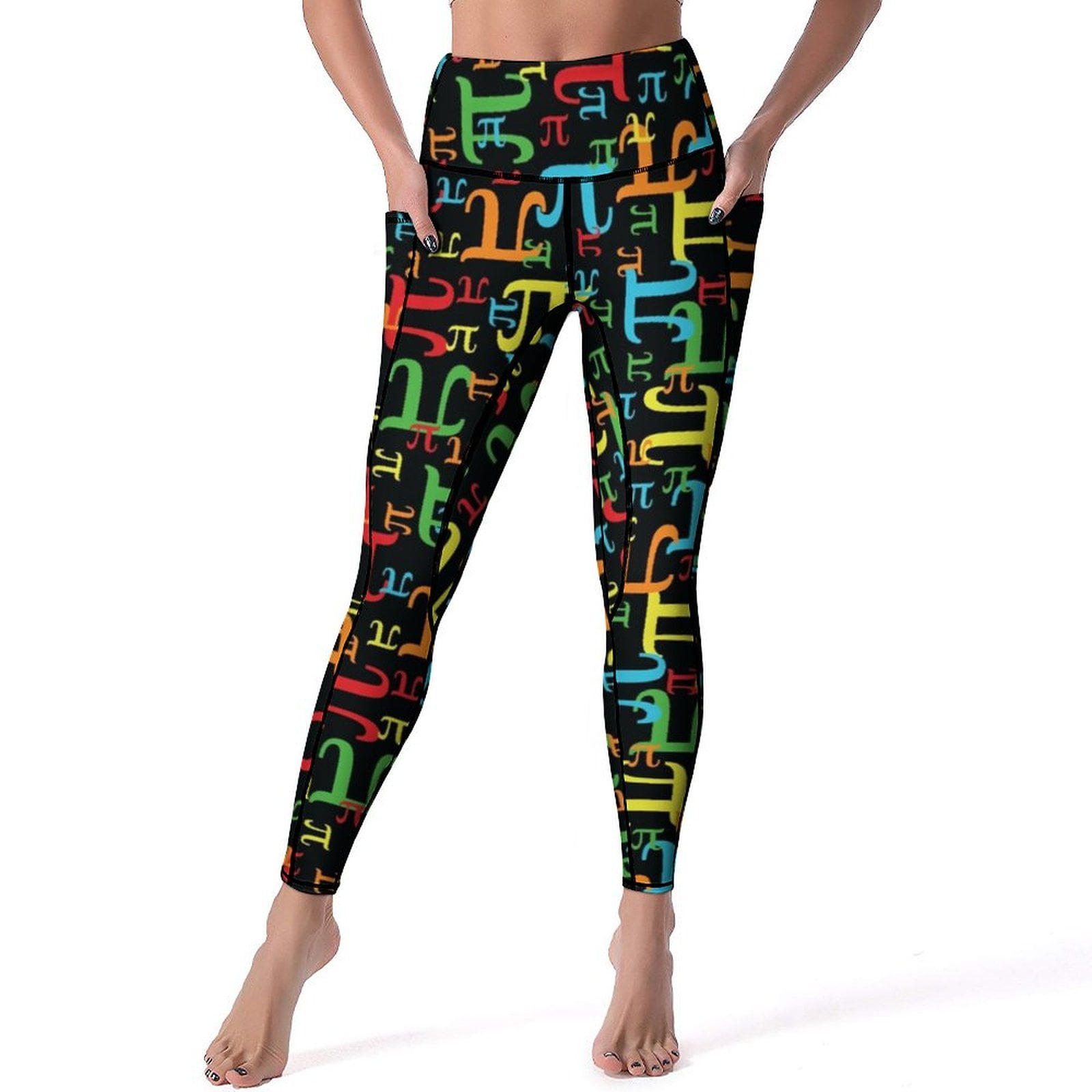 Mesh Symbol Leggings Sexy Pi Greek Letter Print Push Up Yoga Pants Novelty Quick Dry Leggins Female Design Workout Sports Tights Walmart
