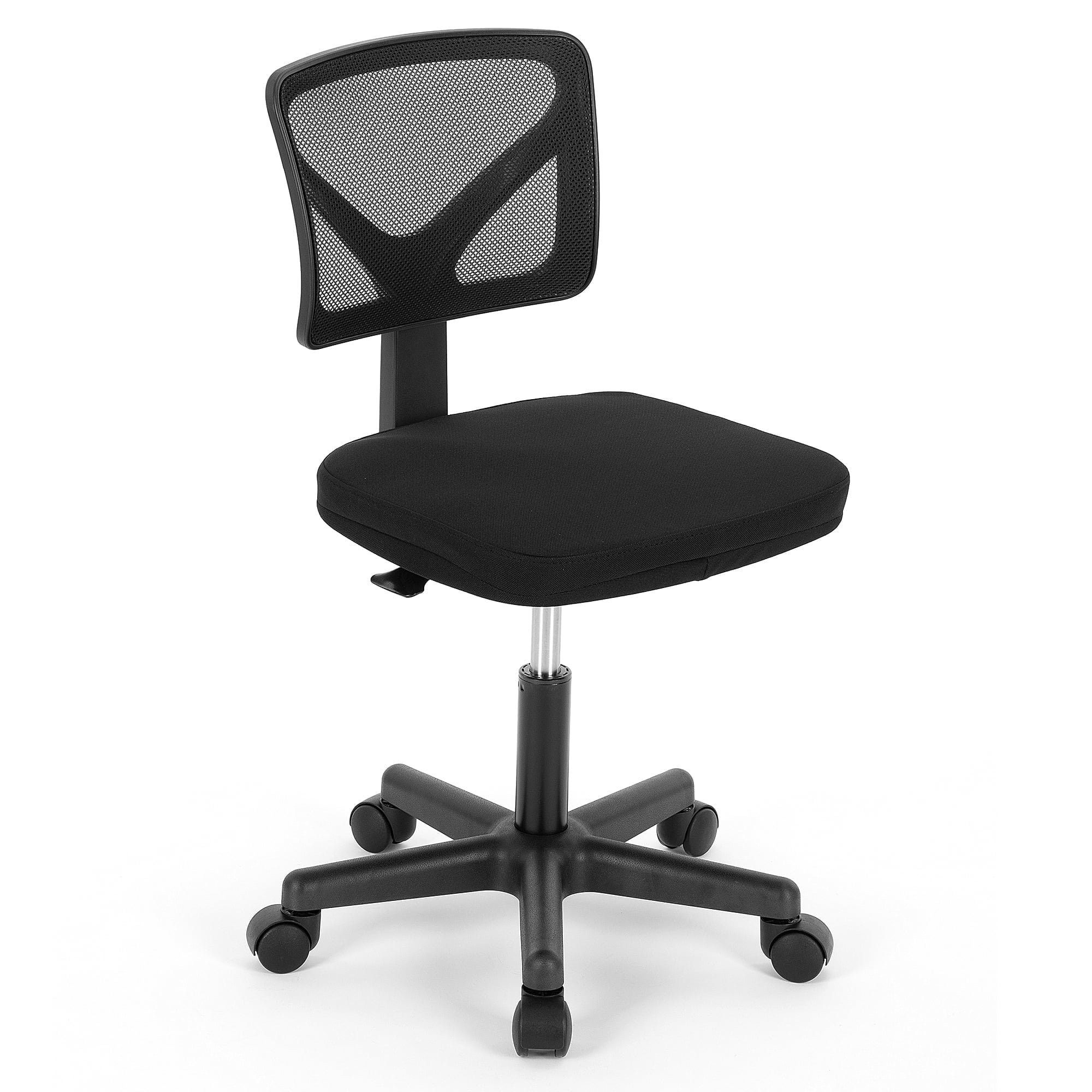 CONCETTA Mesh Office Desk Chair with Ergonomic Low-Back, Armless Design, Rolling Swivel Chair with Wheels, Black
