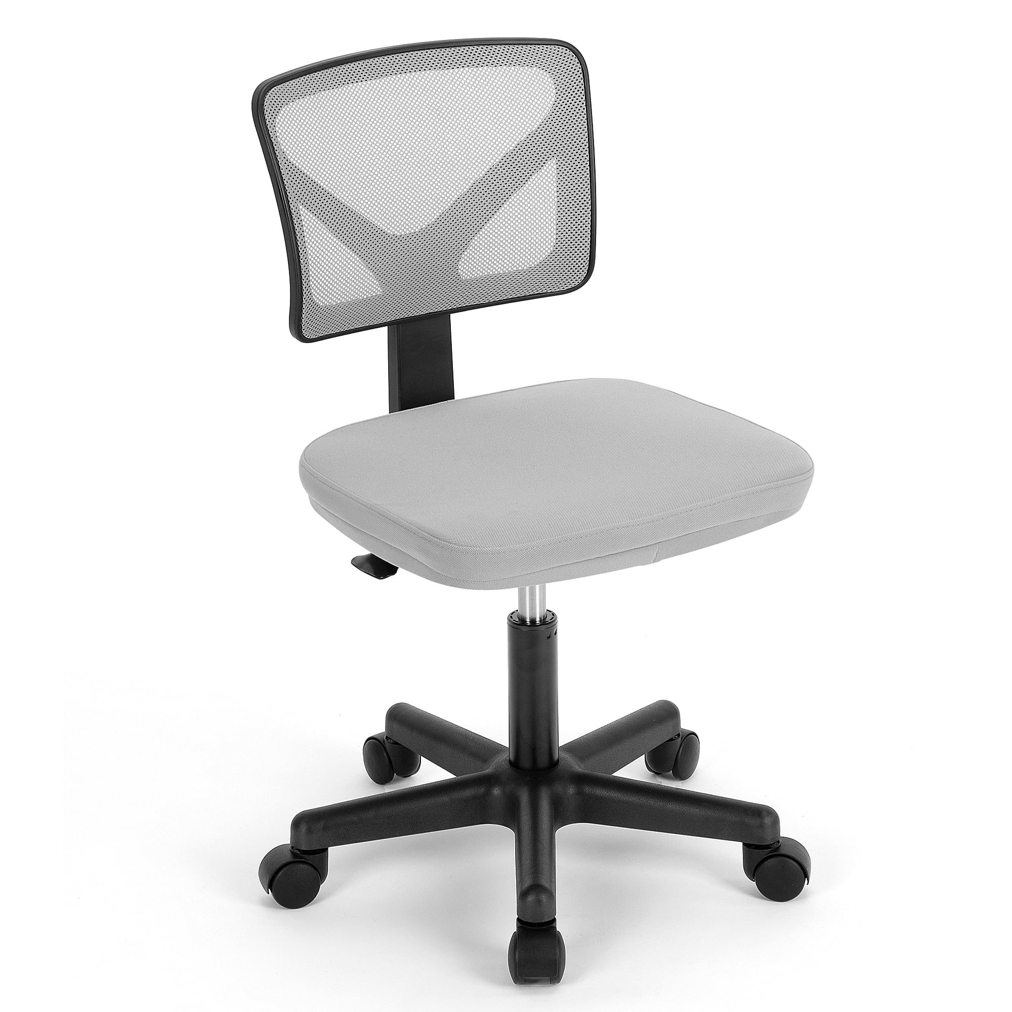 CONCETTA Mesh Office Desk Chair with Ergonomic Low-Back, Armless Design, Rolling Swivel Chair with Wheels, Gray