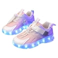 thumbnail image 1 of Mesh Tennis Shoes for Boy Girl Kids Light up Shoes Color Block Strappy Sneakers Breathable Soft Footbed Comfortable Walking Shoes Pink 11.5 Little Kid, 1 of 5