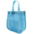 thumbnail image 1 of Mesh Toiletry Bag Blue Travel Organizer Waterproof Cosmetic Bag Multi-Pocket Portable Wash Bag Beach Tote, 1 of 6