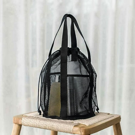 Mesh Tote Bag with Dry-Wet Separation, Breathable Travel Organizer for Beach, Camping & Gym