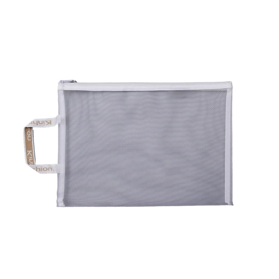 Mesh Transparent Handheld File Bag, Multifunctional Portable Storage Pouch, Lightweight Zipper Organizer for Document Stationery Cosmetic Toiletry