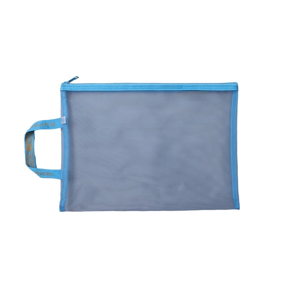 Mesh Transparent Handheld File Bag, Multifunctional Portable Storage Pouch, Lightweight Zipper Organizer for Document Stationery Cosmetic Toiletry