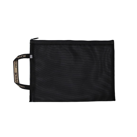 Mesh Transparent Handheld File Bag, Multifunctional Portable Storage Pouch, Lightweight Zipper Organizer for Document Stationery Cosmetic Toiletry