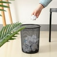 thumbnail image 1 of Mesh Trash Bin Paper Basket Kitchen Bedroom Office Rubbish Waste Holder Can, 1 of 8
