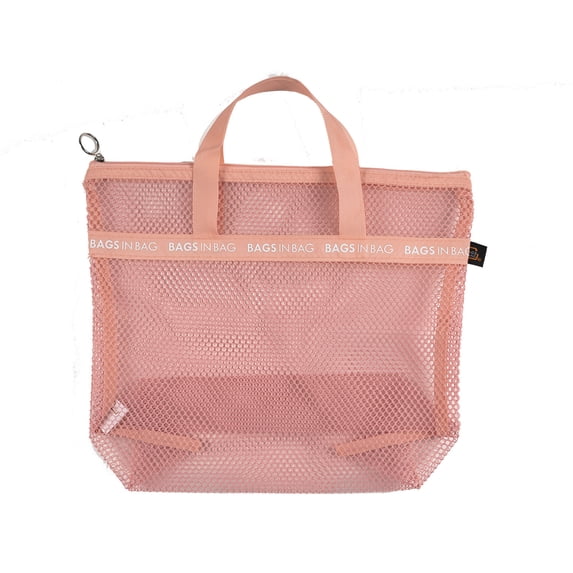Mesh Travel Shower Caddy Tote Bag | Medium| Pink