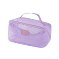 thumbnail image 1 of Mesh Travel Toiletry Bag Large Capacity, Portable Cosmetic Storage Pouch with Handle for Home and Travel, Purple, 1 of 6