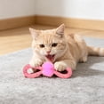 thumbnail image 1 of Mesh Tube Bow Tie Cat Toy with Bells, Crinkle Sound Interactive Teething Wand for Kittens, Chew Ring for Anxiety Relief and Boredom, 1 of 6