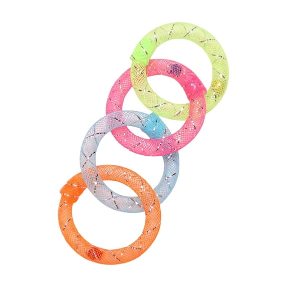 Mesh Tube Spring Ring Cat Toys Lightweight Flexible Bouncy Rings for Indoor Cats – Interactive Fetch & Chase Toy Multicolor