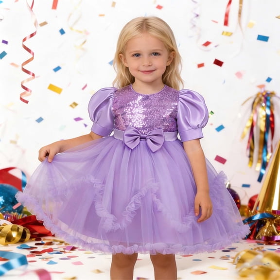 Mesh Tutu Party Dress for Girls Elegant Layered Gown for and Celebrations