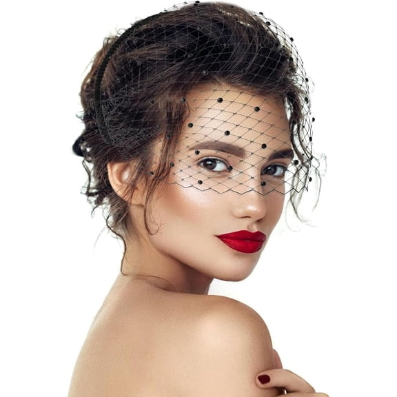 Mesh Veil Headband Fascinators Hat 1920s Headpiece for Women