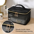 thumbnail image 1 of Mesh Visible Cosmetic Bag, Double Zippers with Handle Storage Bag,Large Capacity Portable Travel Mesh Makeup Bag, 1 of 10