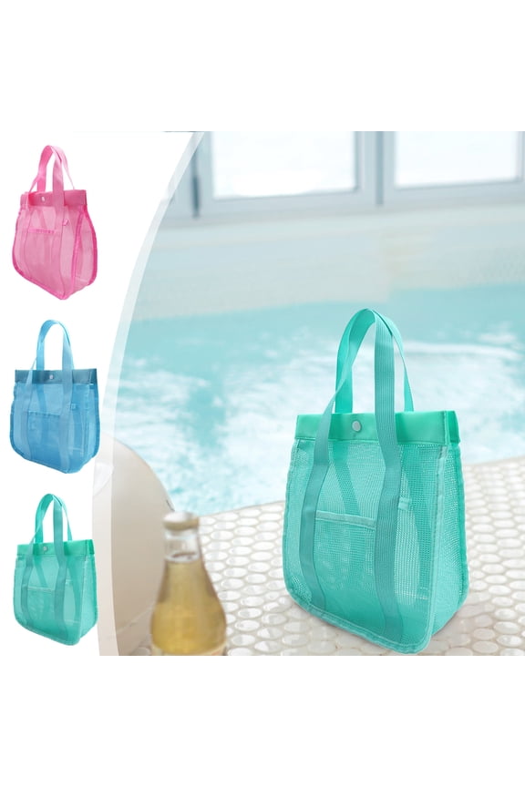 Mesh Wash Bag, Portable Multi-Pocket Storage Organiser, Polyester Mesh, Hand Carry, Beach Bag, Travel Essentials, Beach Vacation, Wash Bag For Toiletries TOPLIU