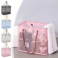 thumbnail image 1 of Mesh Wash Bag Portable Storage Organizer with Hand Carry Handle for Laundry and Beach Essentials Polyester Mesh Tote for Easy Toy and Gear Organization Perfect for Travel and Pool Days, 1 of 8