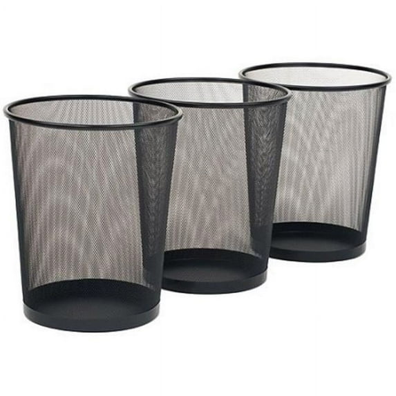 Mesh Wastebasket Black - Pack of 3