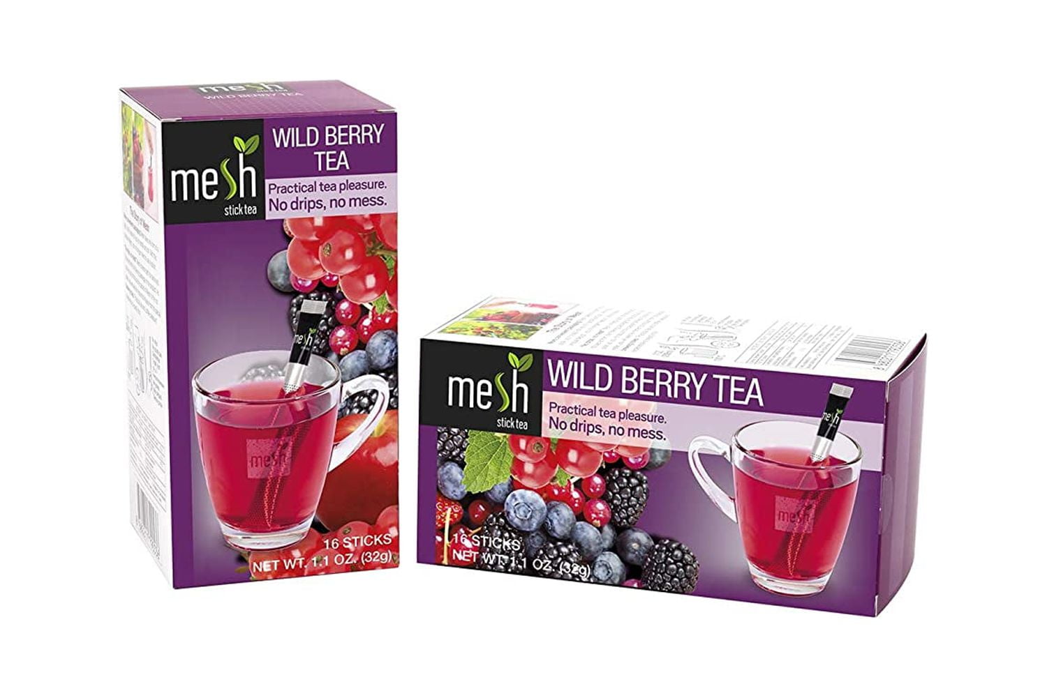 Mesh Wild Berry Stick Tea | 48 Sticks (3 Pack of 16) | Premium Instant ...