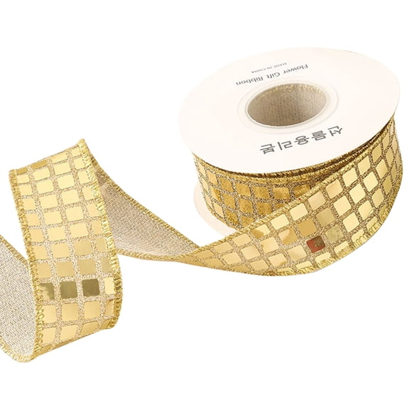 Mesh Wired Ribbon with Satin Backing, Sparkling Double-Sided Ribbon for Christmas Tree, Wedding Bows, Wreaths, Gift Wrapping, Bouquets and Party Decor