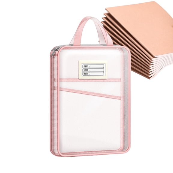 Mesh Zipper Bags | Large Opening L-Shaped Zipper Bag, A4 Reusable Portable File Pouch - for Office School Board Games Puzzles Travel Classroom Home Student Homework Project Receipt Paper