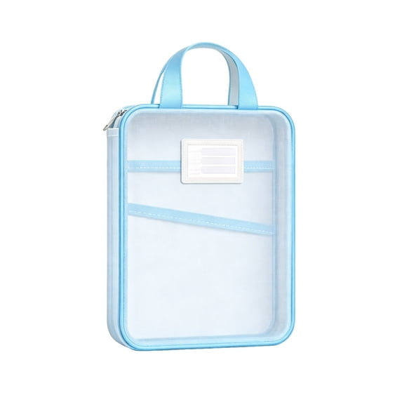 Mesh Zipper Document Bag with Handle, Transparent Homework Tote for Students, Clear Mesh File Organizer for School, Tutoring, and Office Supplies