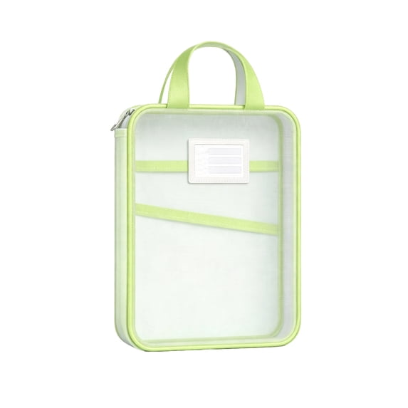 Mesh Zipper Document Bag with Handle, Transparent Homework Tote for Students, Clear Mesh File Organizer for School, Tutoring, and Office Supplies