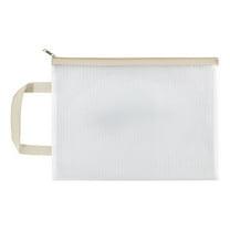 Mesh Zipper Pouch A4 Letter Size Clear Plastic File Bag Waterproof Zip File Folder Document Storage Bag for Travel School Office Supplies