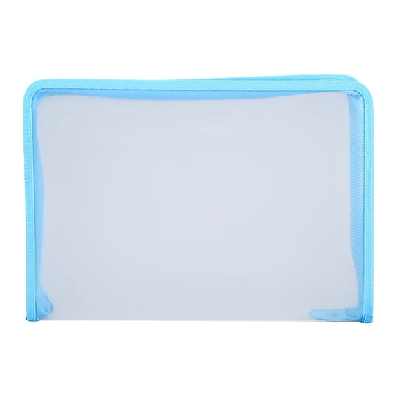 Mesh Zipper Pouch Bags,A4 Zipper File Bag,Plastic Document Bag Zipper for Organizing Storage,Letter Size Folders,Zipper Document Holder For Toy,Puzzles & Board Game(12.99x9.06") ﻿(Blue)